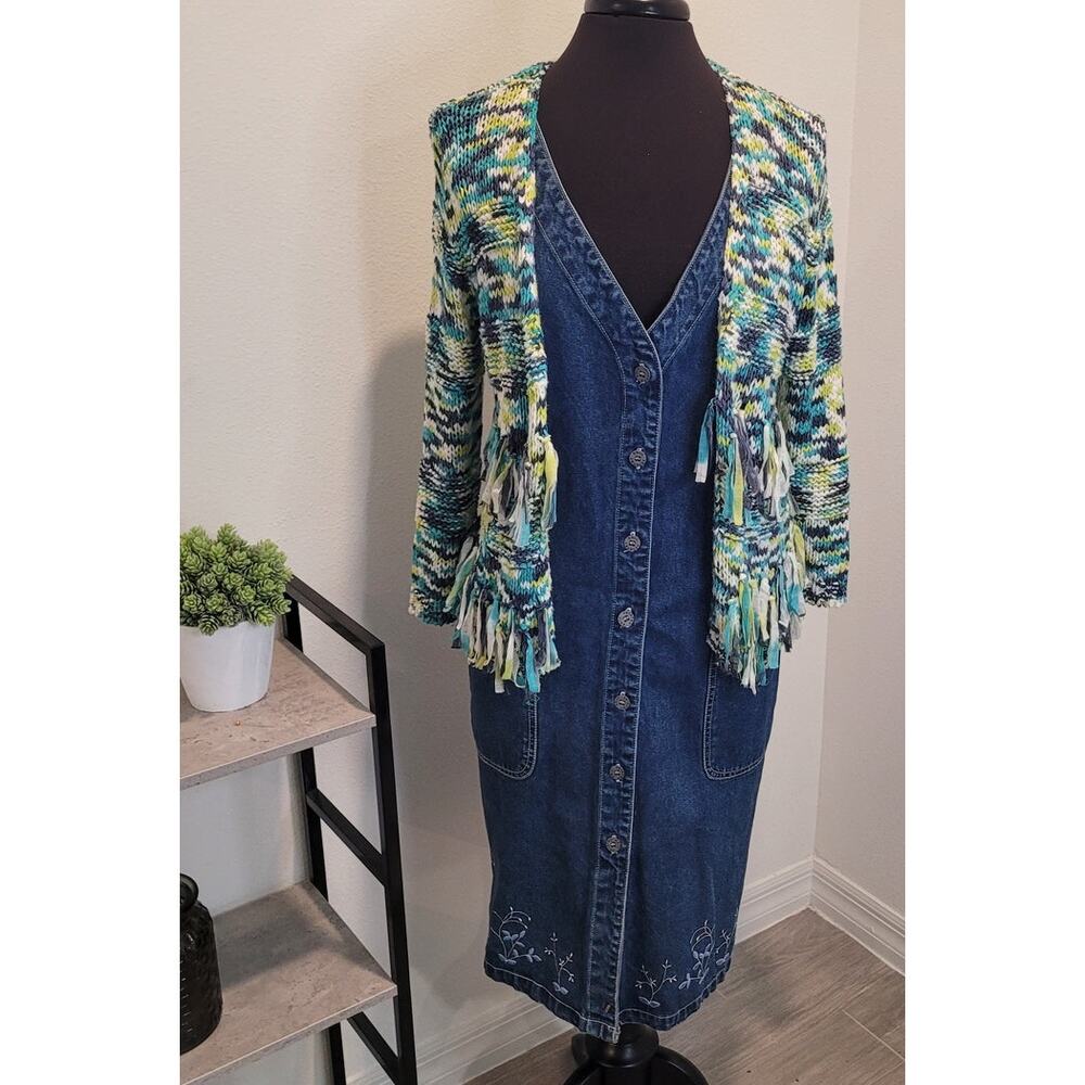 VTG 90s Denim Jumper Dress 3X Sleeveless NWT Cottagecore Fairycore Coastal